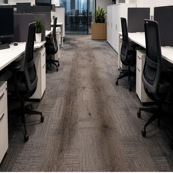 Commercial Office Carpet Restoration — before cleaning