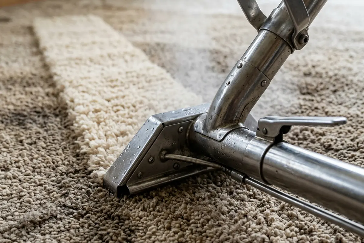 Melbourne carpet cleaning process in progress