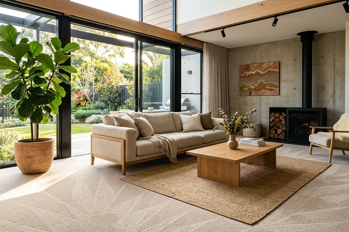 Carpet cleaning crew working in a Melbourne home